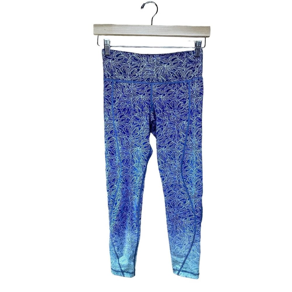 Vineyard Vines Leggings Performance Blue Ombre Printed XS Activewear Womens Yoga